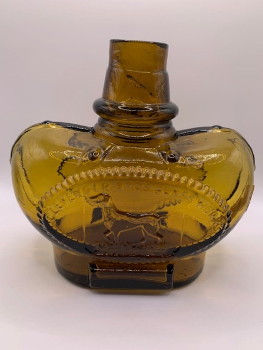 Clevenger Amber POINTER Vintage Bottle